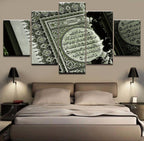 5 Panels Canvas Painting Islam Bible Art