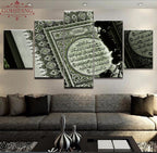 5 Panels Canvas Painting Islam Bible Art