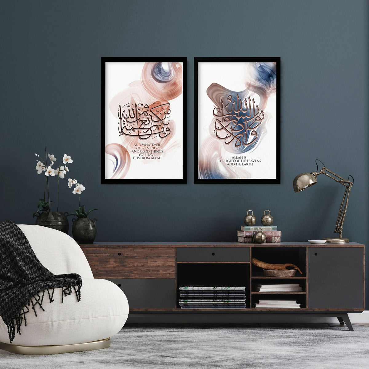 Modern Muslim wall art | Set of 2 wall art prints