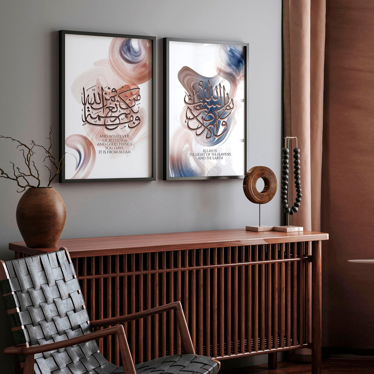 Modern Muslim wall art | Set of 2 wall art prints