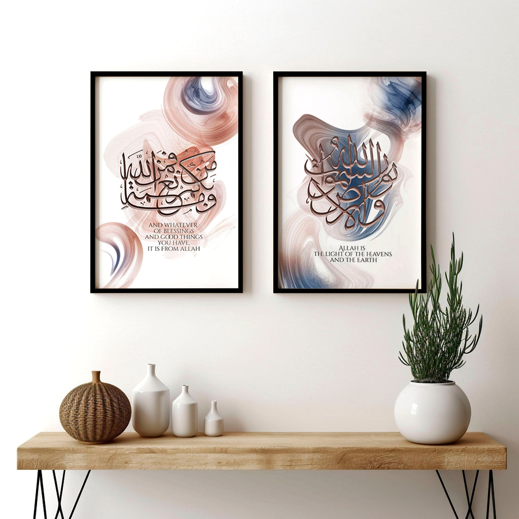 Modern Muslim wall art | Set of 2 wall art prints