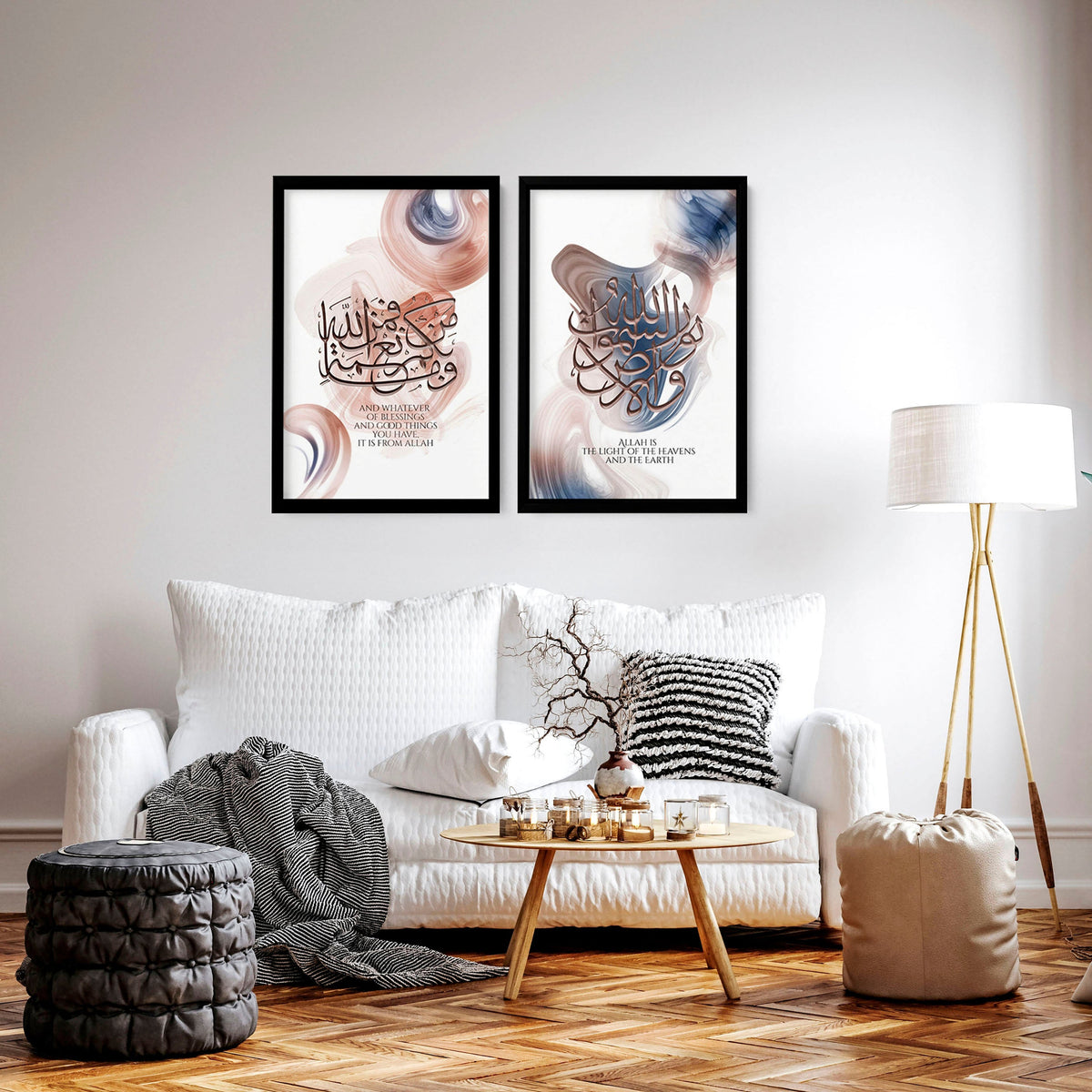 Modern Muslim wall art | Set of 2 wall art prints