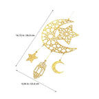Ramadan Mubarak Hanging Decor Set Hollow Star Moon Wooden Ornament