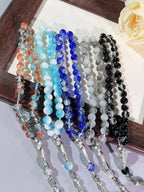 10mm 33Pcs Cracked Glass Muslim Prayer Beads Tasbih, Handmade Islamic