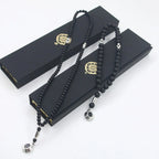 New Black Gallstone Muslim Prayer Beads Gift Box Islamic Praise Beads