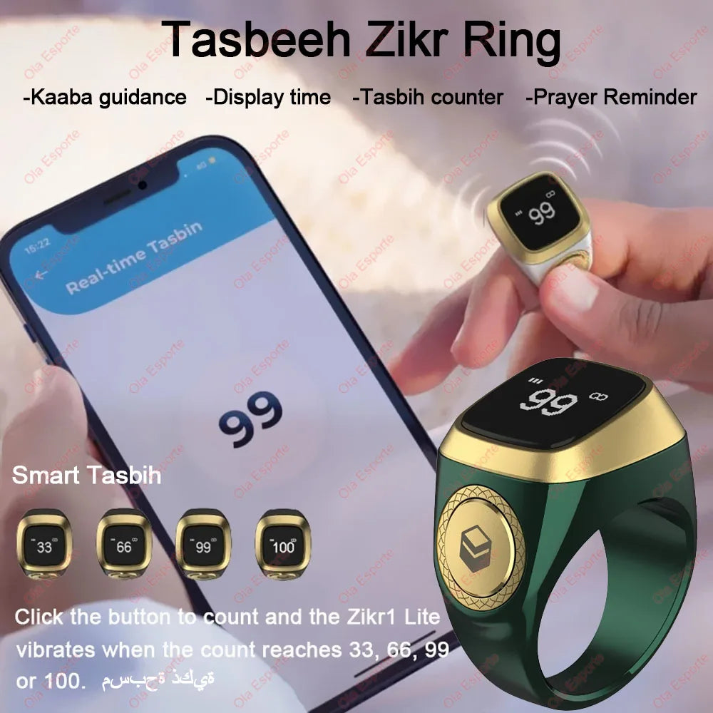 2026 Qibla Zikr Ring Praise Tasbih Electronic Digital Counter Muslims