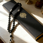 New Black Gallstone Muslim Prayer Beads Gift Box Islamic Praise Beads