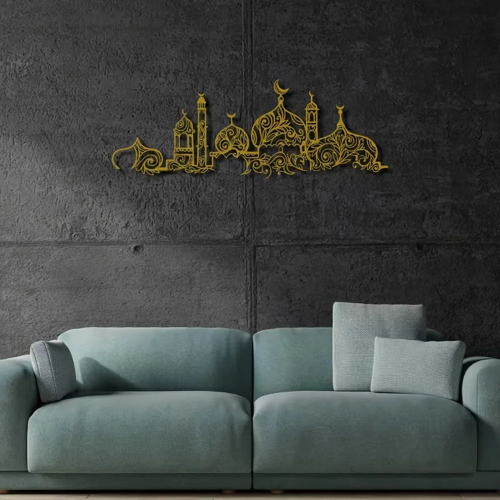 CIFBUY Iron Wall Art Islamic Mosque Floral Pattern Metal Home Decor