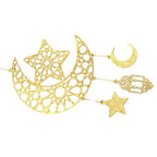 Ramadan Mubarak Hanging Decor Set Hollow Star Moon Wooden Ornament