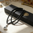 New Black Gallstone Muslim Prayer Beads Gift Box Islamic Praise Beads