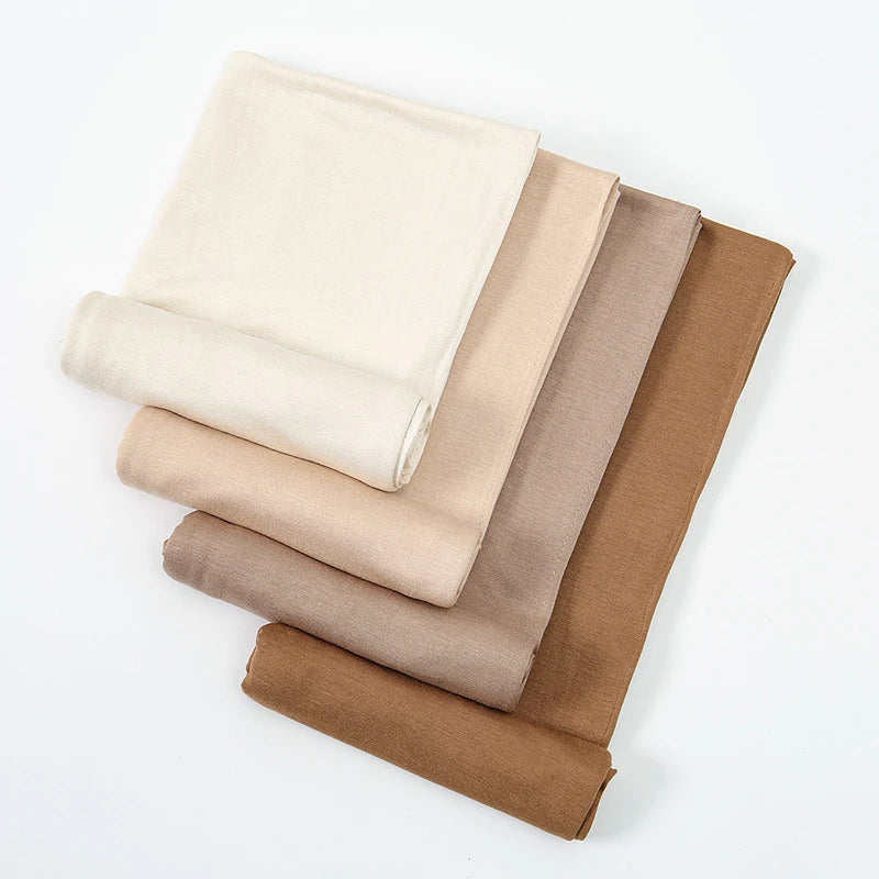 Premium Modal Cotton Jersey Hijab Scarf Muslim Long Shawl Women Plain