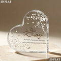 CIFBUY Acrylic Plaque 2D Flat Heart Shape Arabic Calligraphy Desktop