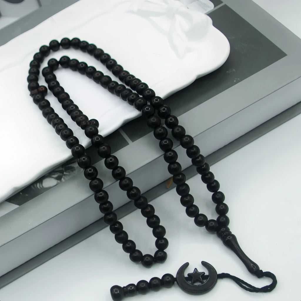 Islam Prayer Beads Tasbih 99 Beads Muslim 8 mm. Rosary Bead Moon Star