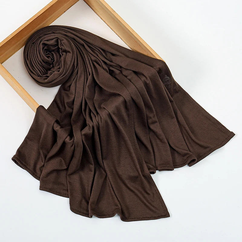 Premium Modal Cotton Jersey Hijab Scarf Muslim Long Shawl Women Plain