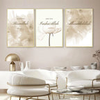 Islamic Moroccan Reed Beige Flower Boho Wall Art Canvas Painting