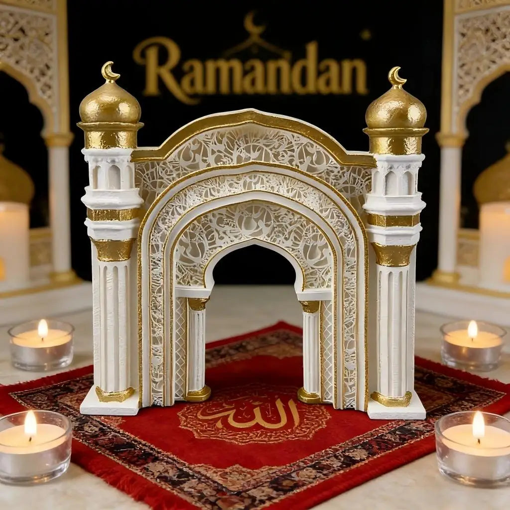 Islamic Ramadan Decor Mosque Arch Ornament with Tealight Holder Eid