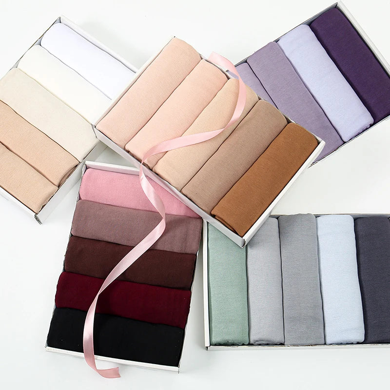 Premium Modal Cotton Jersey Hijab Scarf Muslim Long Shawl Women Plain