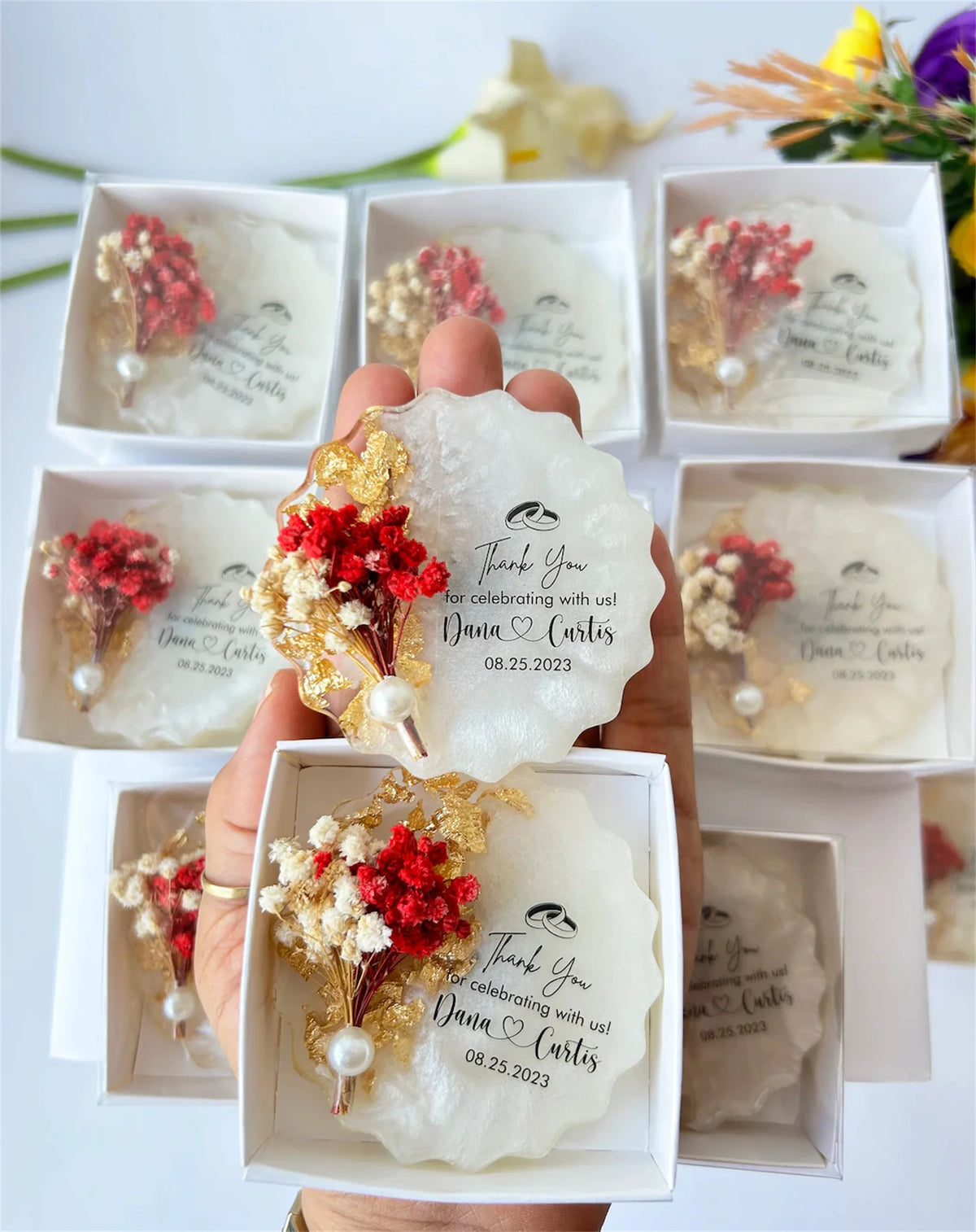 Personalized Ayatul Kursi Epoxy Magnet with Tasbeeh – Islamic Wedding