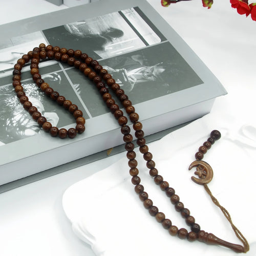 Islam Prayer Beads Tasbih 99 Beads Muslim 8 mm. Rosary Bead Moon Star