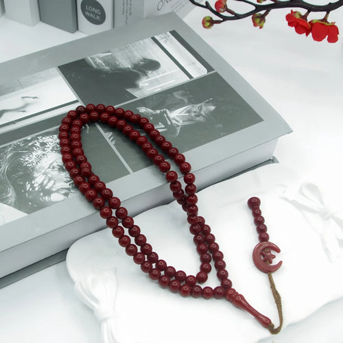 Islam Prayer Beads Tasbih 99 Beads Muslim 8 mm. Rosary Bead Moon Star