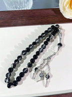 10mm 33Pcs Cracked Glass Muslim Prayer Beads Tasbih, Handmade Islamic