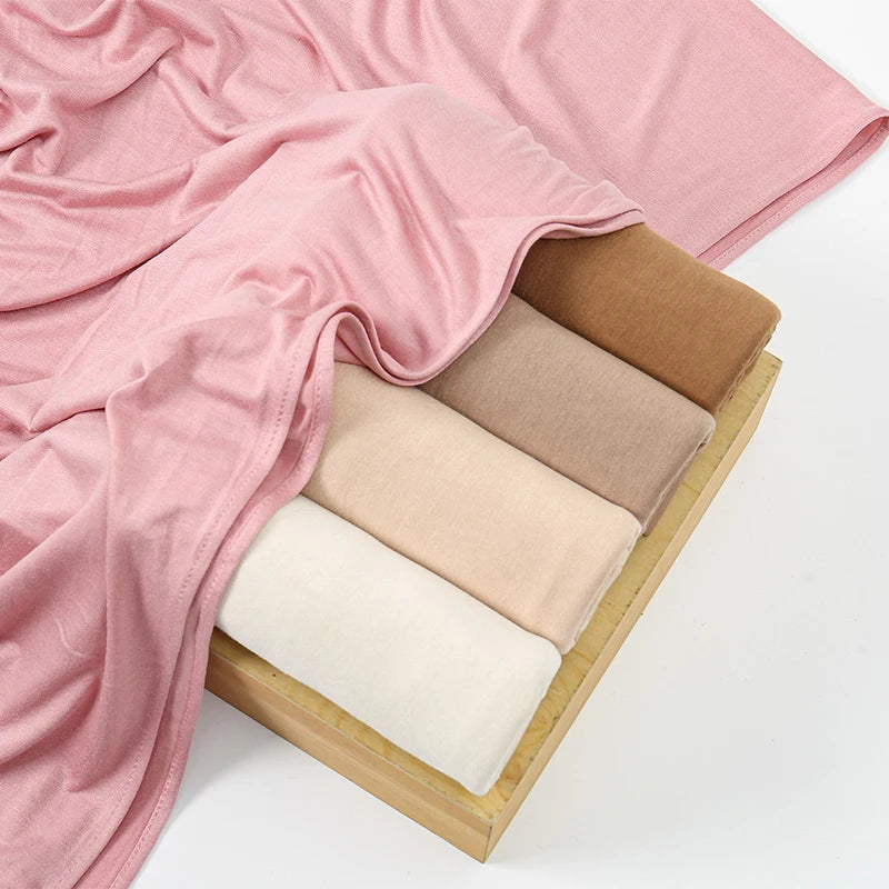 Premium Modal Cotton Jersey Hijab Scarf Muslim Long Shawl Women Plain