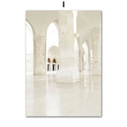 Islamic Moroccan Reed Beige Flower Boho Wall Art Canvas Painting