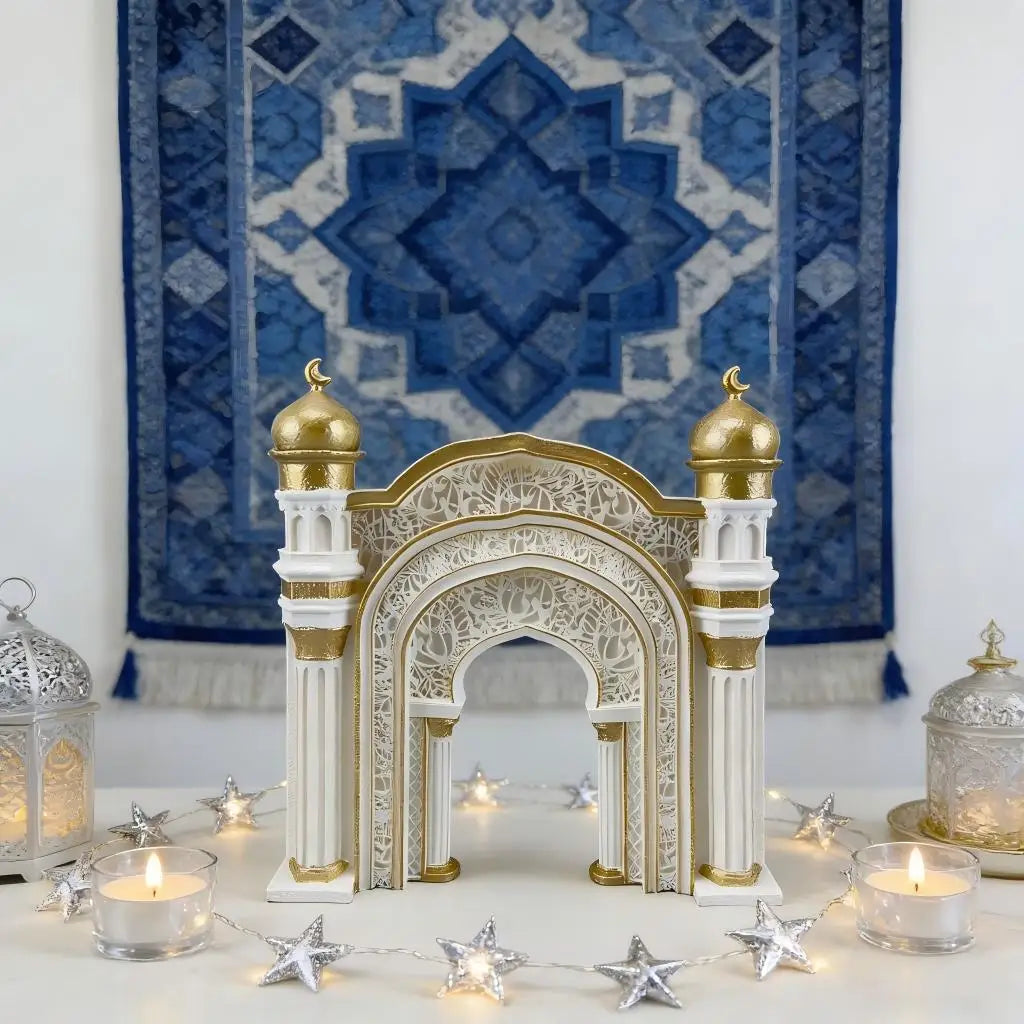 Islamic Ramadan Decor Mosque Arch Ornament with Tealight Holder Eid